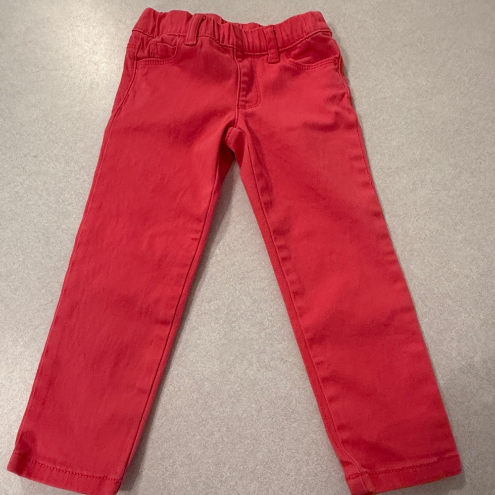 Baby girl toddler solid hot pink pull on skinny pants bottoms size 2T Carter’s